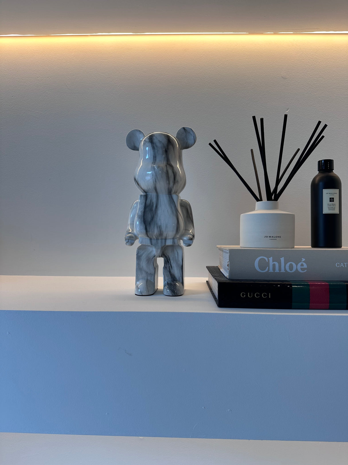 Grey Marble 35cm Bear