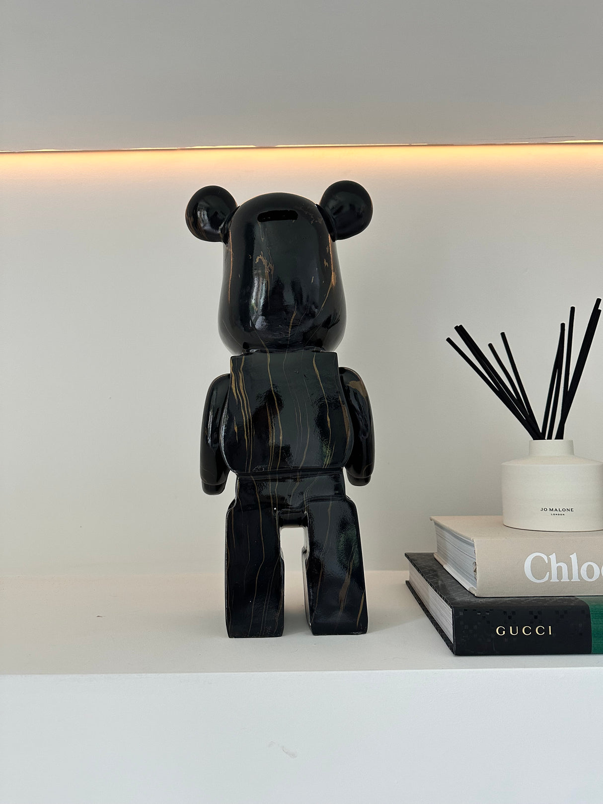 Black & Gold Marble 50cm Bear