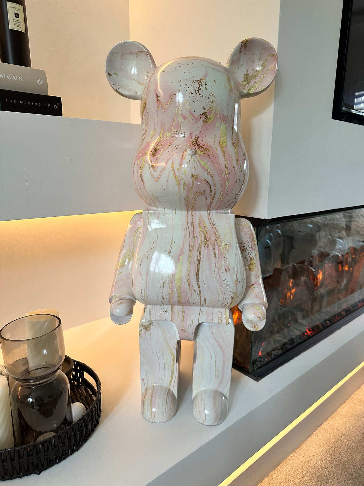 Strawberry Gold Marble 80cm Bear