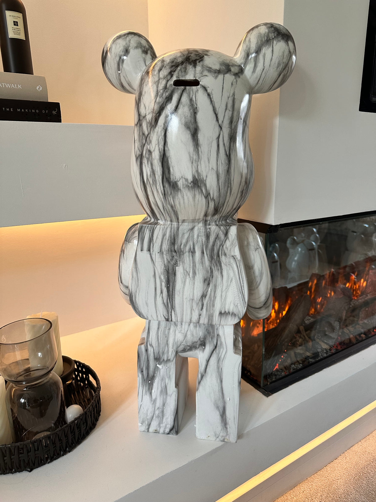 Grey Marble 80cm Bear