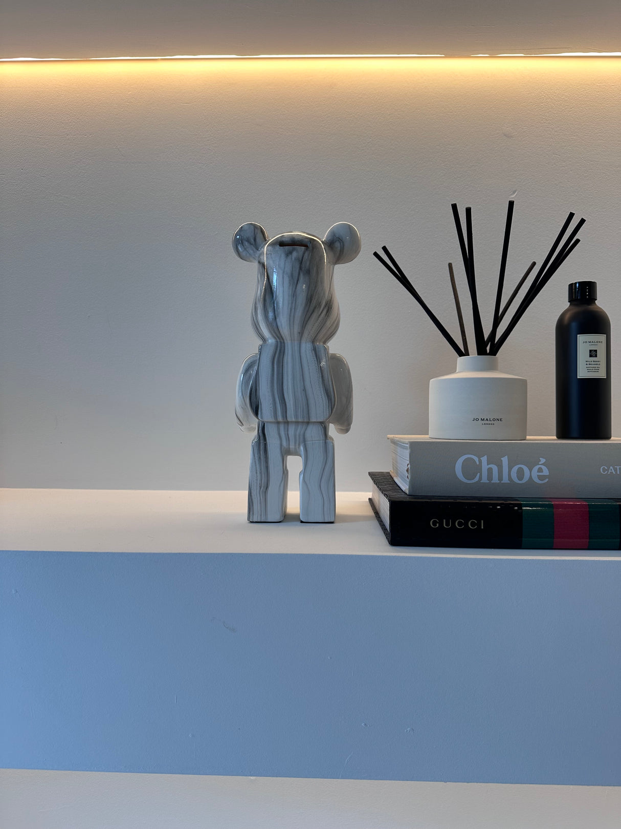 Grey Marble 35cm Bear