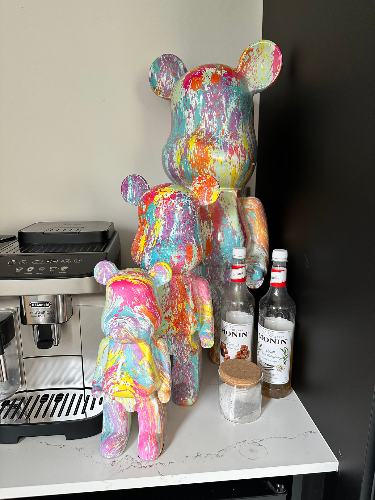 Painted Marble 80cm Bear