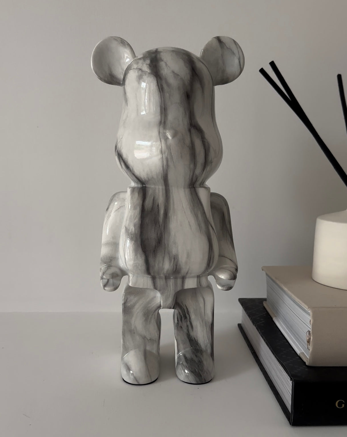 Grey Marble 35cm Bear