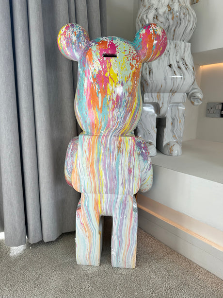 Painted Marble 80cm Bear
