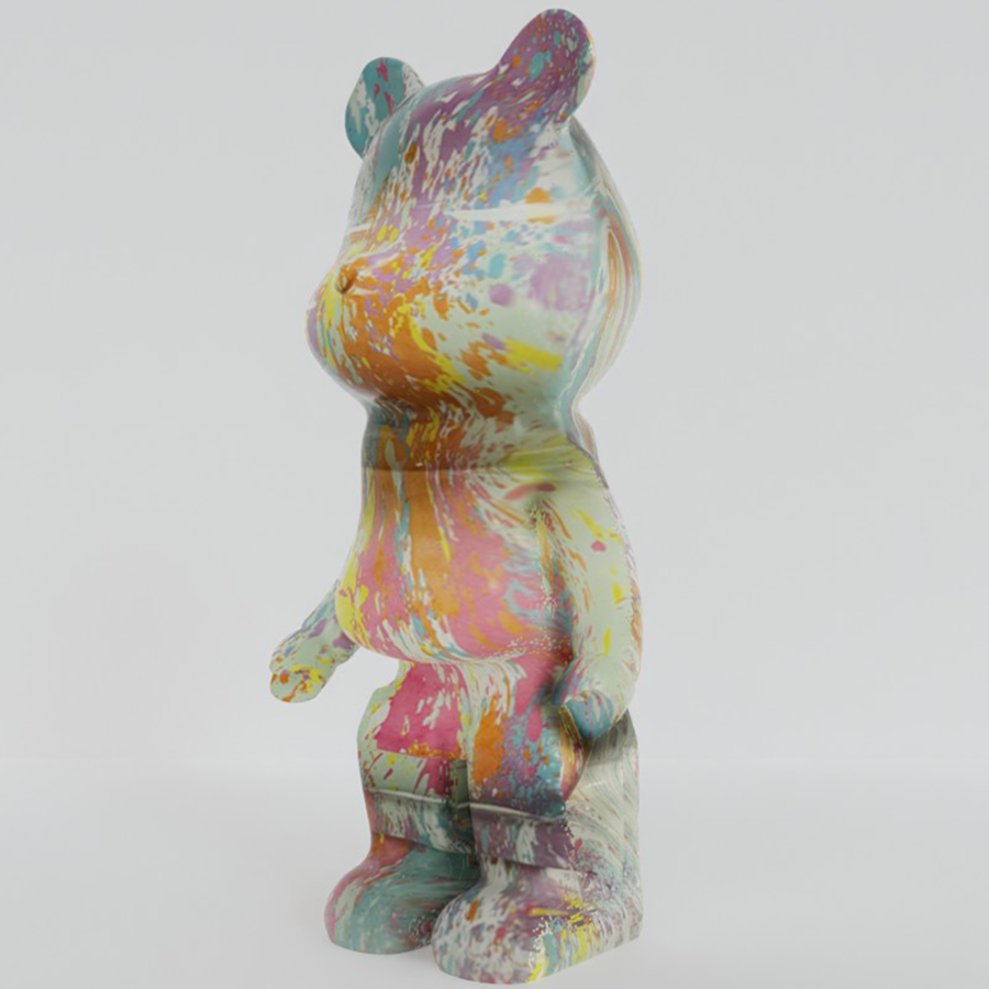 Painted Marble 80cm Bear