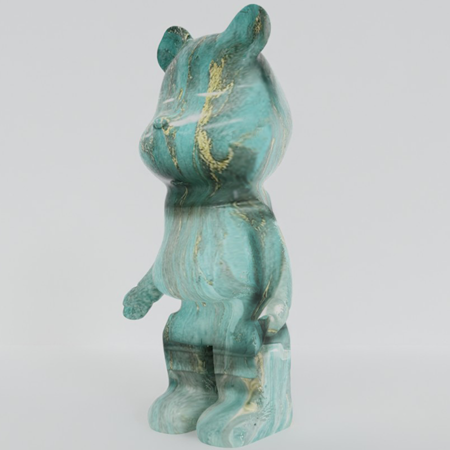 Sage Green & Gold Marble 50cm Bear