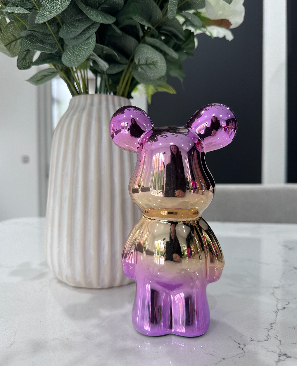 Mini Bear Purple & Gold 19cm