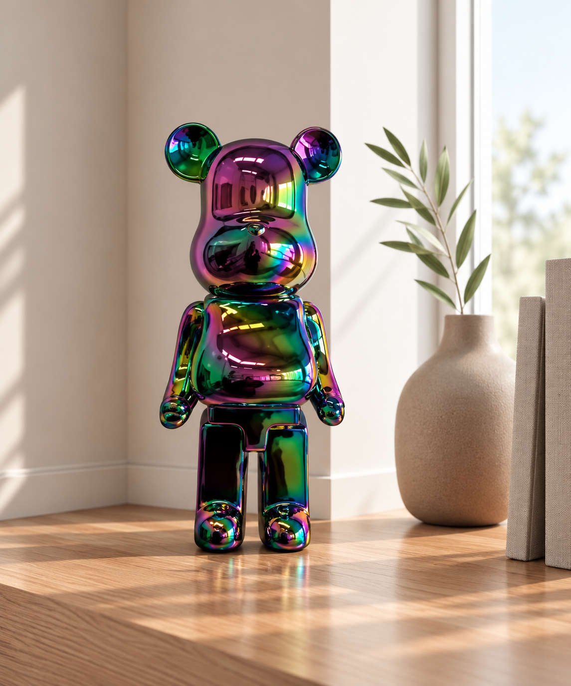 Decoor Chrome Mirror Bear Sculpture