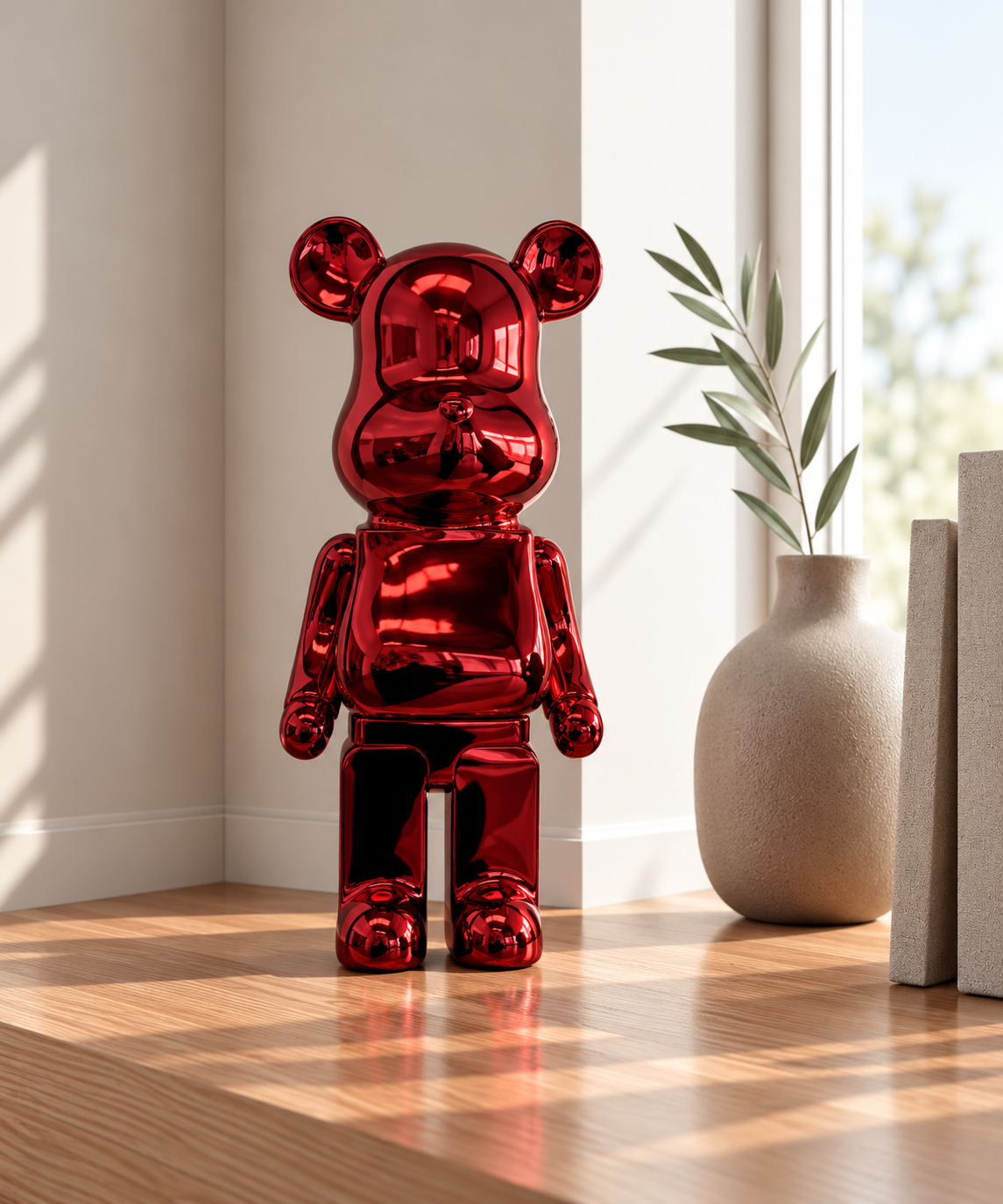Decoor Chrome Mirror Bear Sculpture